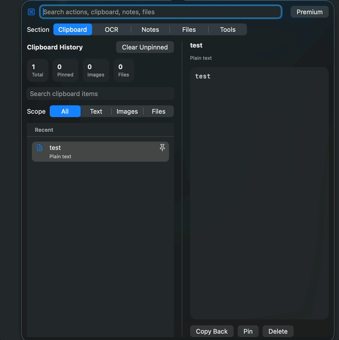 UtilsBar Mac App Interface